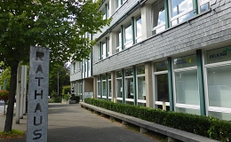 Rathaus Eingangsseite Eingang Rathaus Stadt Burscheid